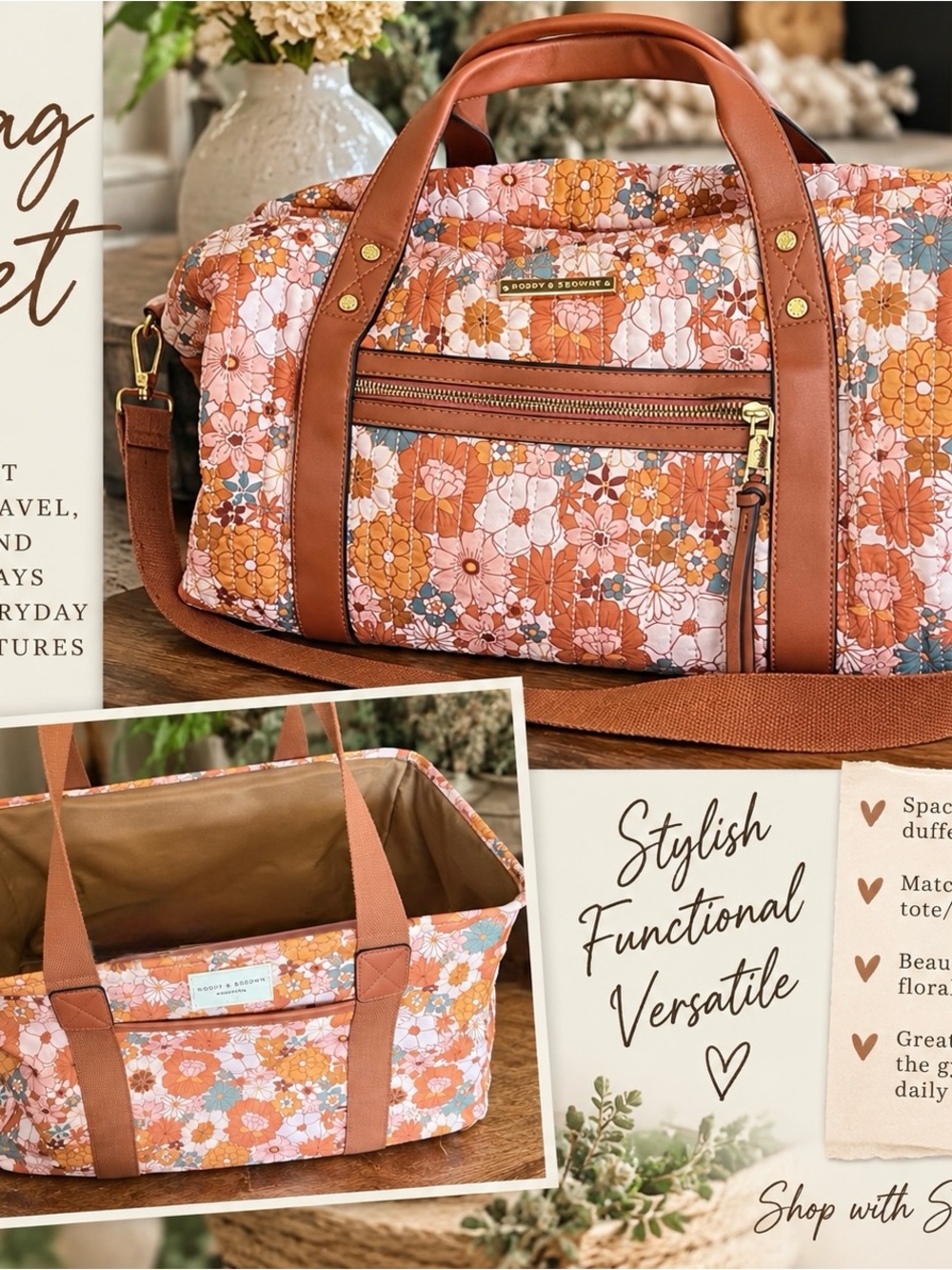 Poppy and Peonies Rate Traveller and Weekender